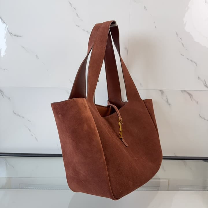 Saint Laurent BEA Suede Collapsible Tote Bag
