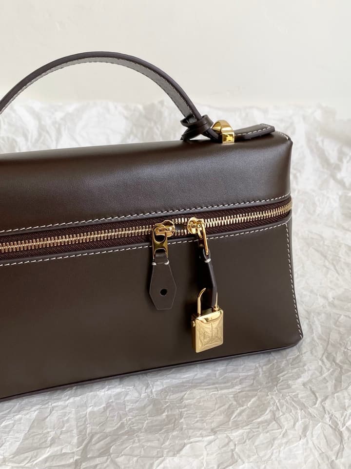 Loro Piana L23 Flat Grain Shoulder Bag in Beige