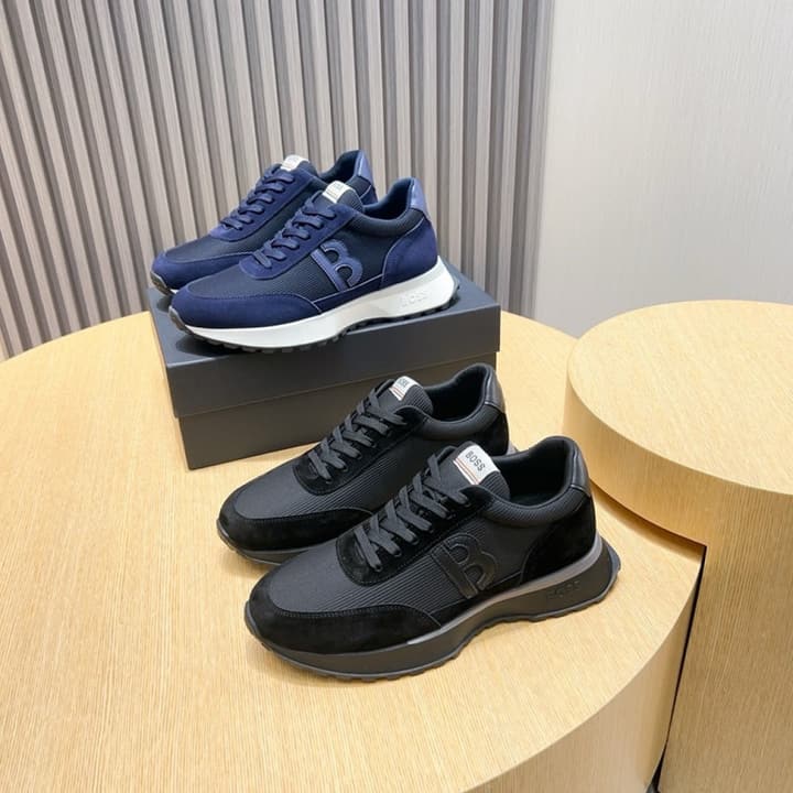 Boss Men's Lightweight Sneakers – New Collection in Black