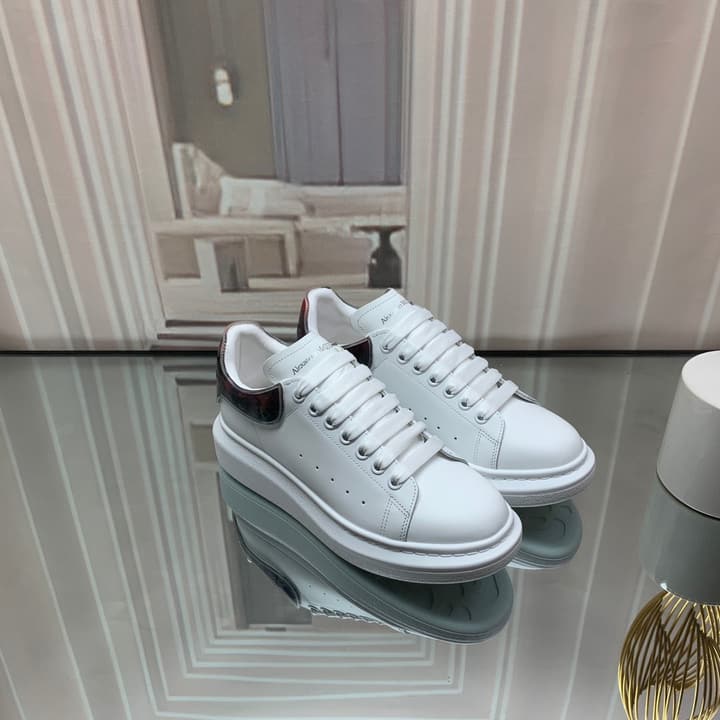 Alexander McQueen Unisex Sneakers in White And Grey Paneled