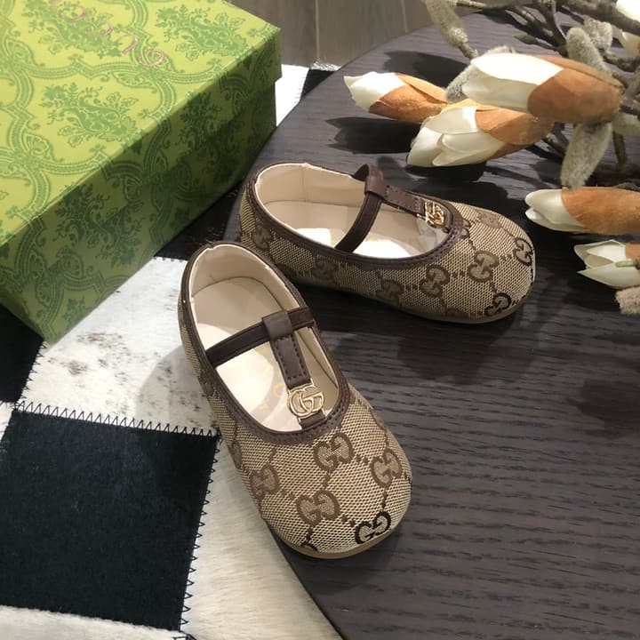 Gucci Kids Footwear – Kids Collection in Beige/brown Gg Monogram