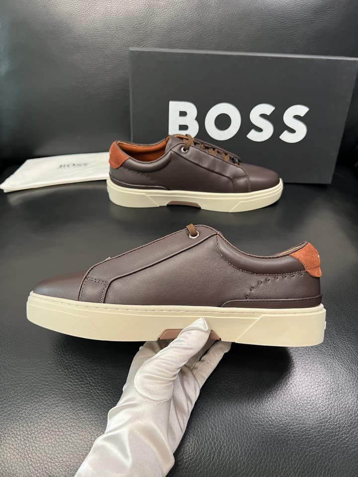 Boss Panelled Leather Sneakers