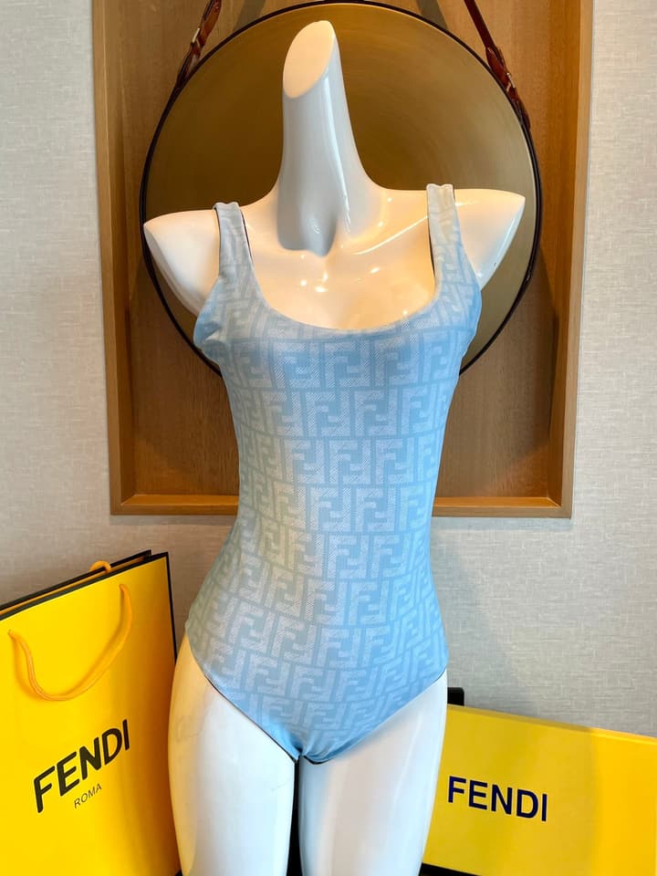 Fendi One-Piece Swimsuit in Brown Ff Monogram