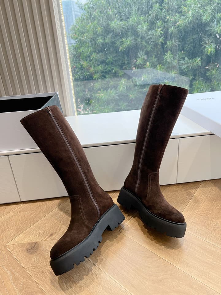 Celine Triomphe Knee-High Boots – 2023 Autumn/Winter Collection in Black