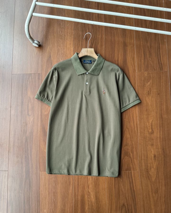 Ralph Lauren Small Pony Embroidery Cotton Polo Shirt – Summer Collection in Army Green