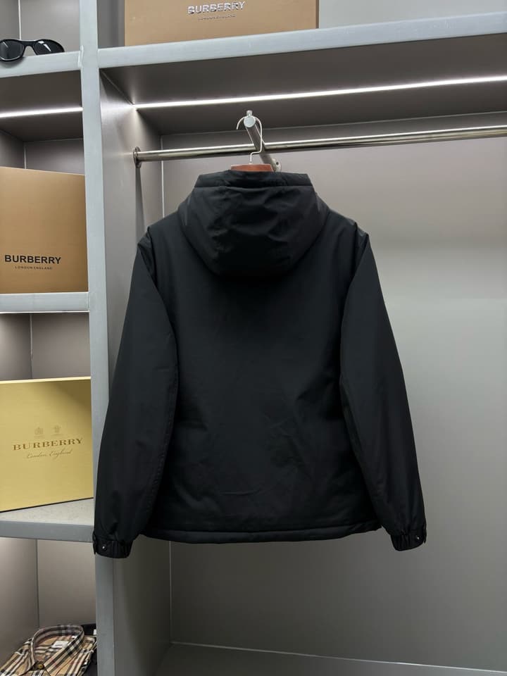 Zegna Letter Embroidered Down Jacket in Black