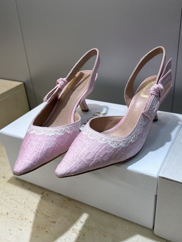 Dior J'Adior Dentelle Slingback Heels – 2026 Early Spring Haute Couture Collection in Beige