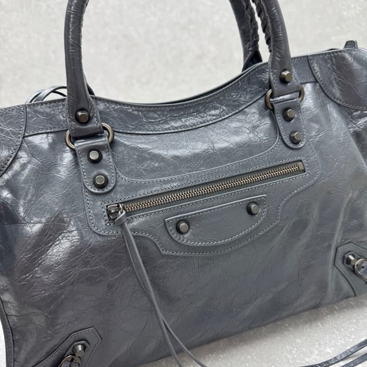 Balenciaga Le City Medium Shoulder Bag in Rock Grey