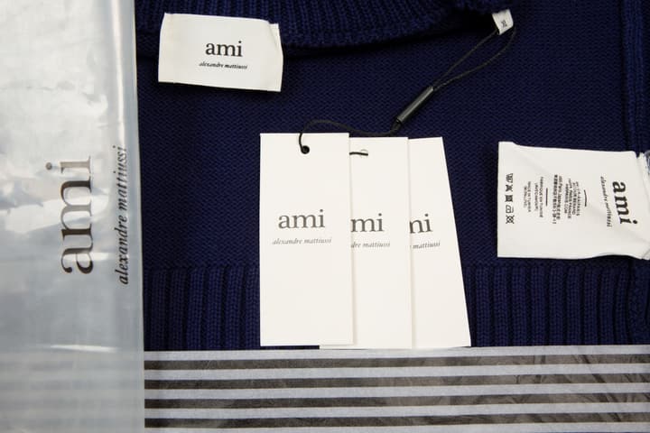 Ami Paris Classic Heart Embroidered Crewneck Sweater in Black