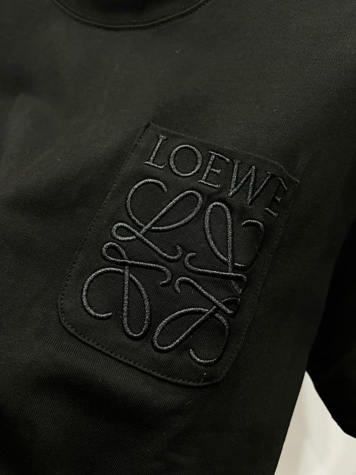 Loewe Minimalist Pocket Embroidery T-Shirt in Classic Black