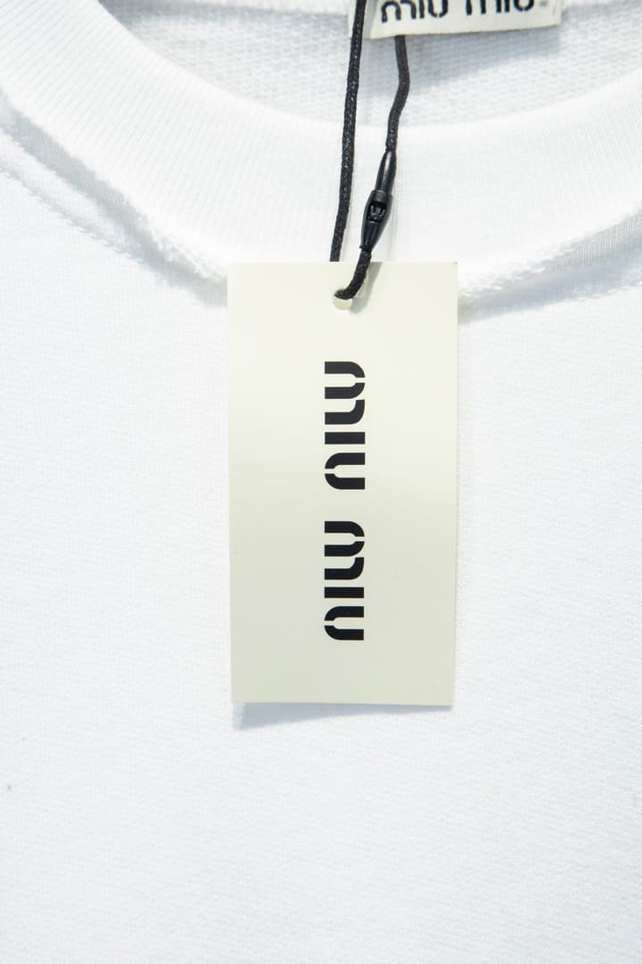 Miu Miu Embroidered Oversize Cotton Sweatshirt in Heather Grey