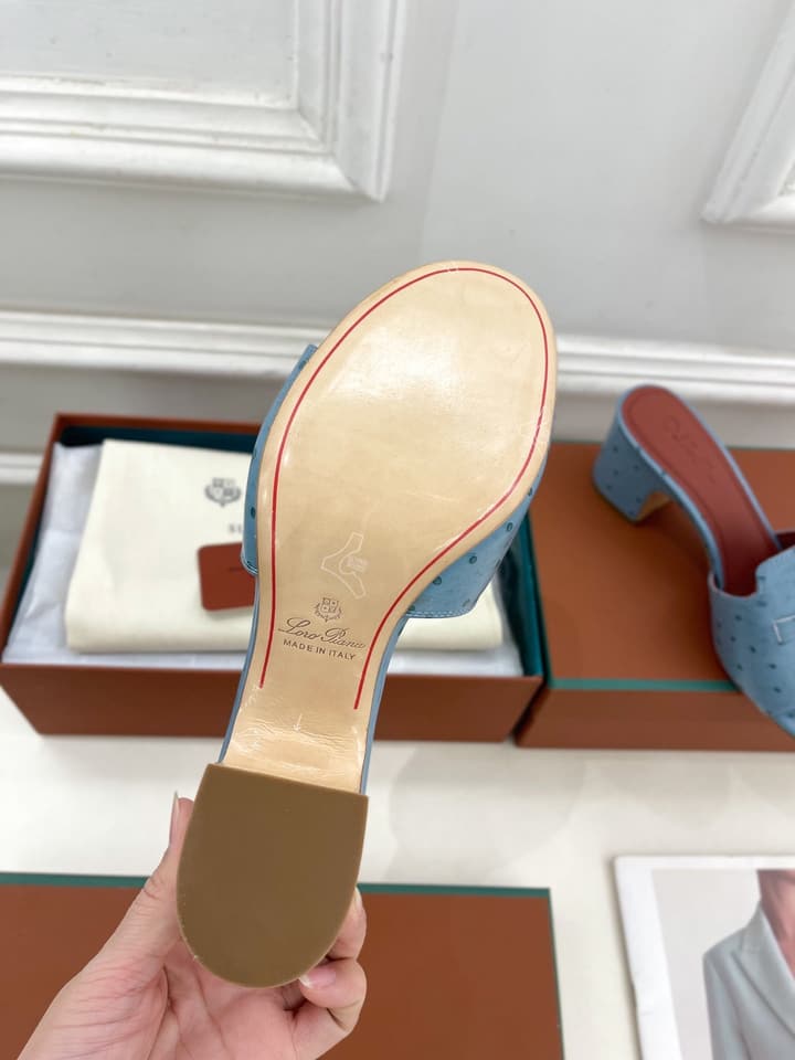 Loro Piana Summer Charms Ostrich Mules – 2025 Spring/Summer Collection in Black