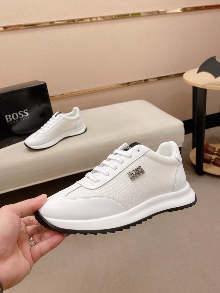 Boss Latest Casual Men's Sneakers in White With Black Sole