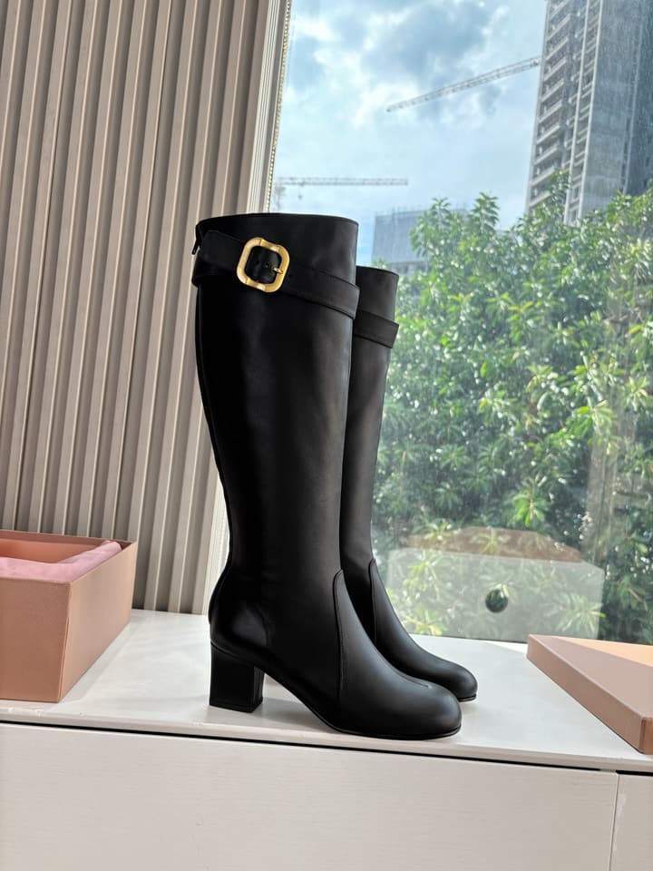 Miu Miu Chelsea Knee-High Boots – 25FW in Black