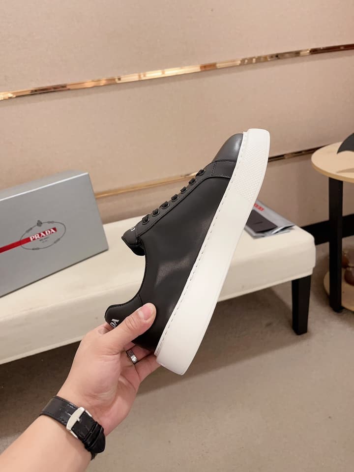 Prada Men's Air Cushion Sneakers in Dark Grey Monochromatic