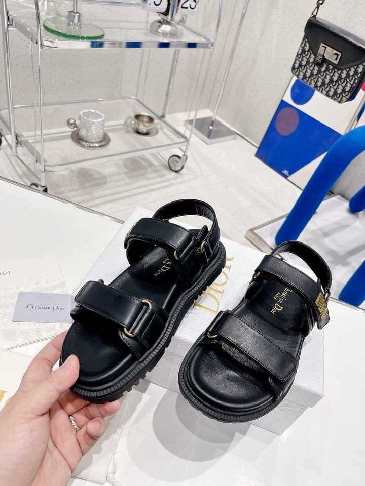 Dior 2022 New Color Velcro Sandals in Gold