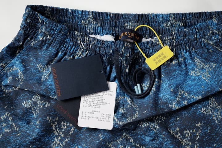 Louis Vuitton Ocean Boat Print Swim Trunks in Ocean Blue