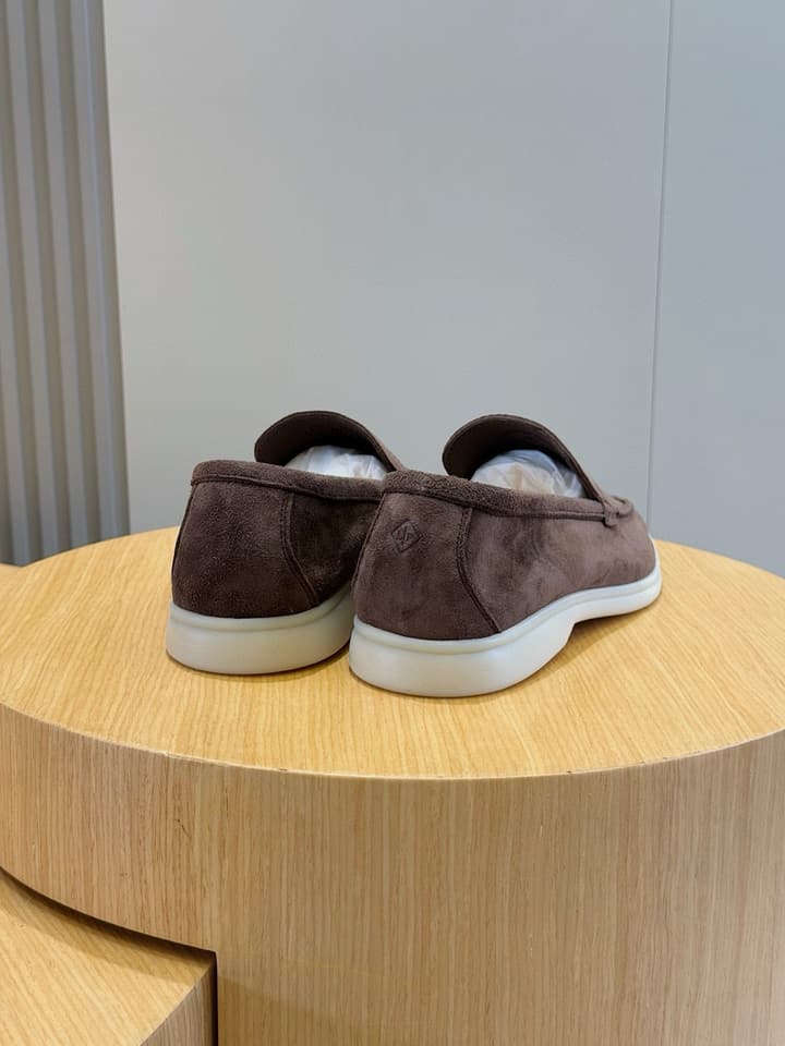 Loro Piana Italian Handmade Suede Driving Shoes in Black Suede