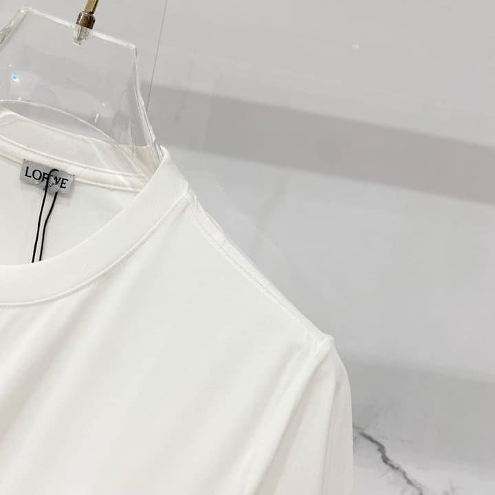 Loewe Rabbit Embroidery Mercerized Cotton T-Shirt in Black