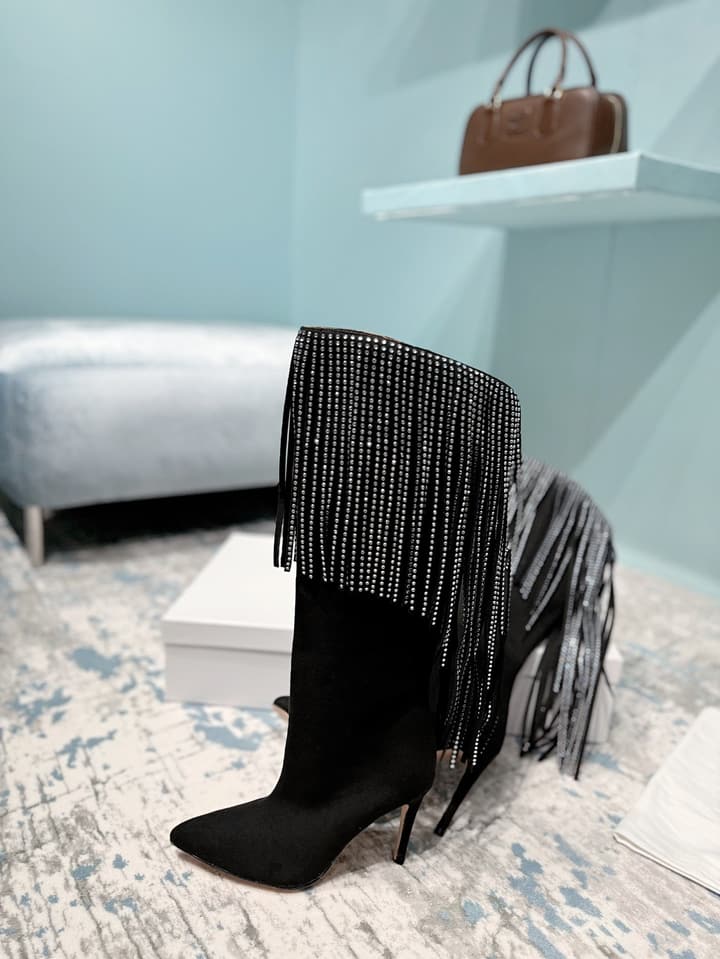 Paris Texas Suede Heels – 24FW in Black Suede Fringe