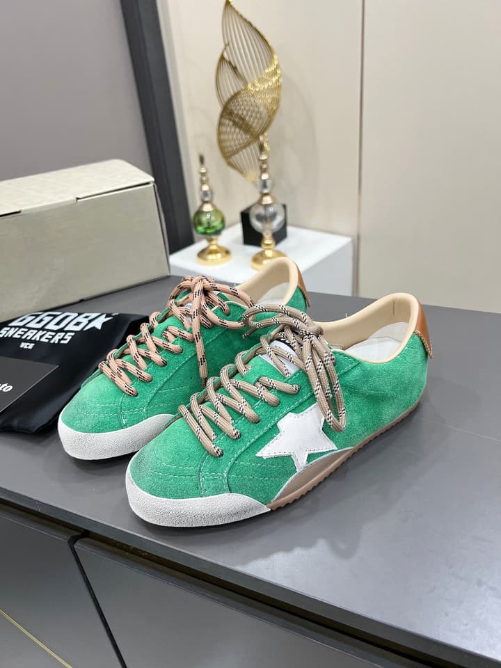 Golden Goose GGDB Star Distressed Sneakers in Black Suede