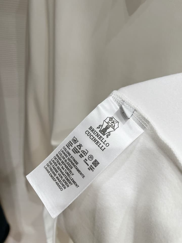 Brunello Cucinelli Men's Embroidered Logo Base Layer Top – 2025FW in Classic Black