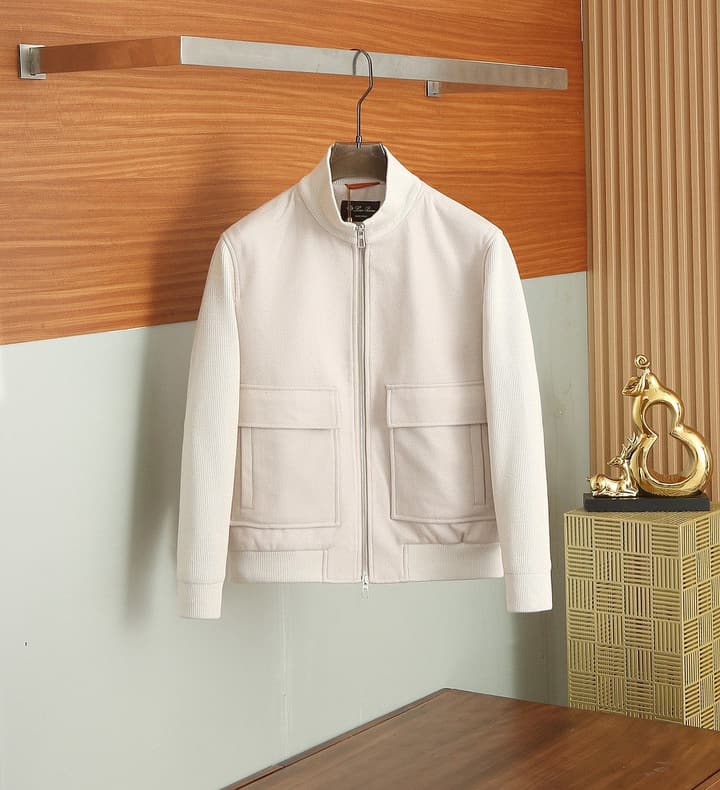 Loro Piana Men's Business Casual Bomber Jacket – 2025FW in Classic Brown