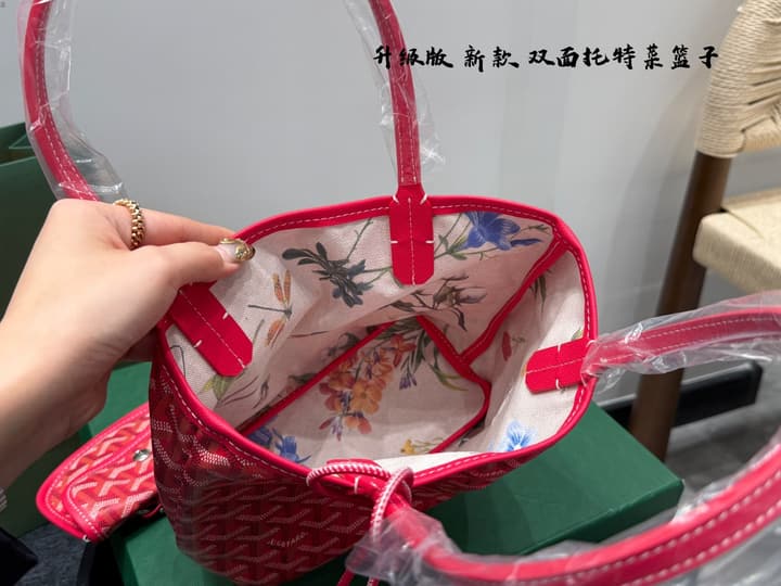 Goyard Mini Reversible Tote Bag in Bright Red