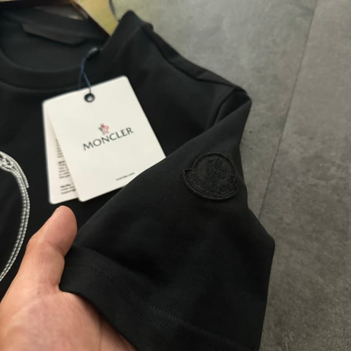Moncler Letter Pattern Crewneck T-Shirt – 2026SS in Black