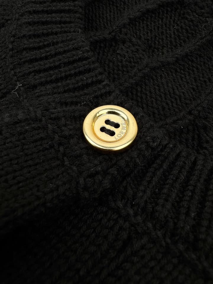 Loewe Anagram Embroidered Cotton Cardigan in Black Cardigan With Gold Anagram