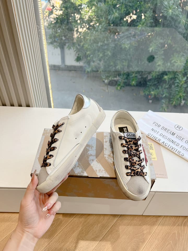 Golden Goose SPACE Series Distressed Sneakers – 2025 Collection in Leopard Print Velcro