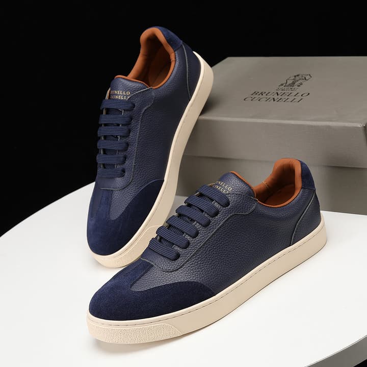 Brunello Cucinelli Men's Colorblock Driving Shoes – New Collection in Black Leather And Suede