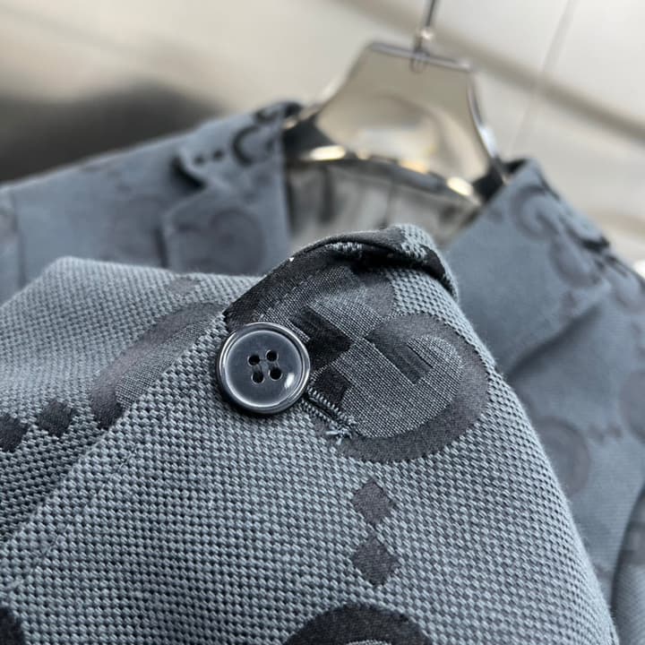 Gucci Casual Tailored Blazer – 2025SS in Dark Grey/blue Gg Monogram Blazer