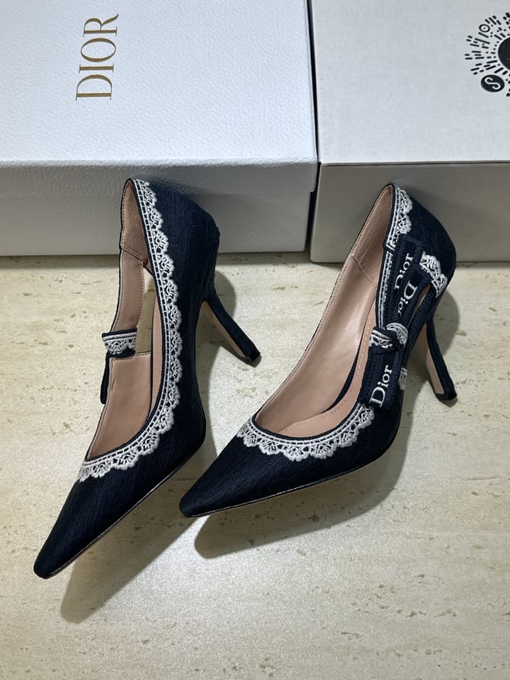 Dior J'Adior Dentelle Jelly Bow Pumps – 2026 Early Spring Collection in Black 6.5cm Heel