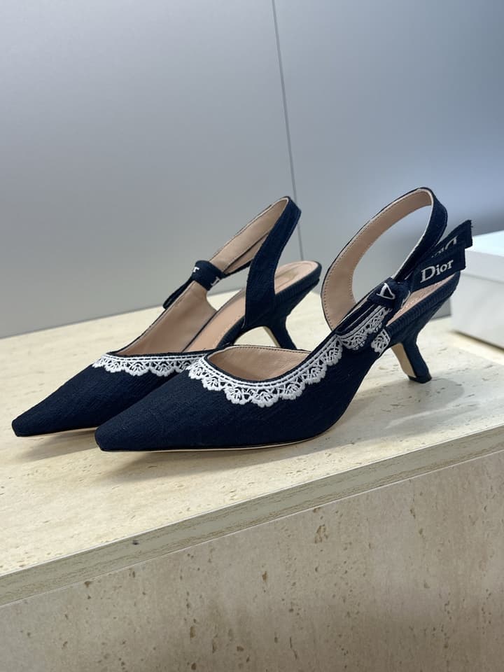 Dior J'Adior Dentelle Slingback Heels – 2026 Early Spring Haute Couture Collection in Beige