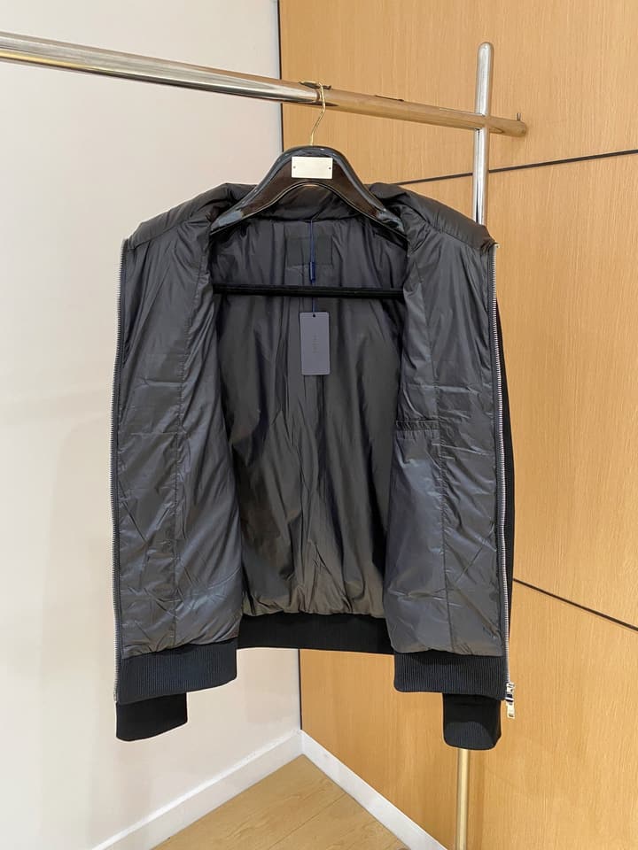 Prada Spliced Knit Down Jacket – FW2024 in Black Knit Down Jacket