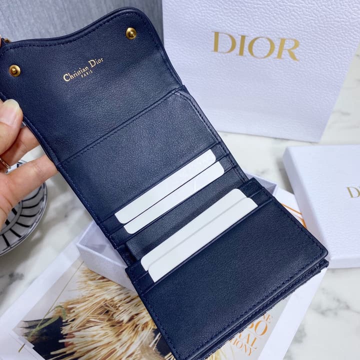 Dior Oblique Saddle Tri-fold Wallet
