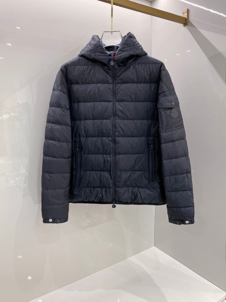 Moncler Men's Hooded Goose Down Jacket – 2025FW in Dark Gray