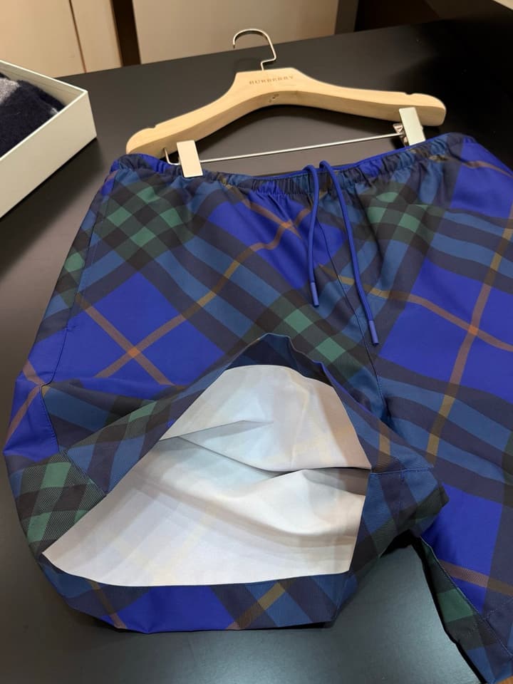 Burberry Diagonal Check Swim Shorts in Apricot