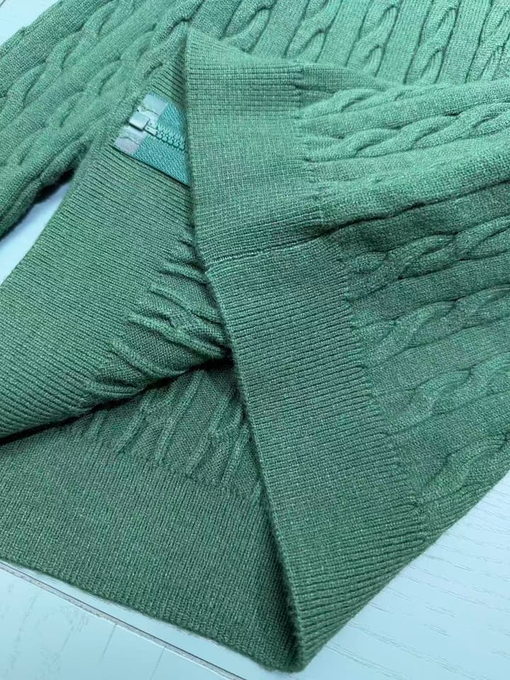 Ralph Lauren Classic Knit Cardigan – 2025SS – Kids Collection in Muted Sage Green