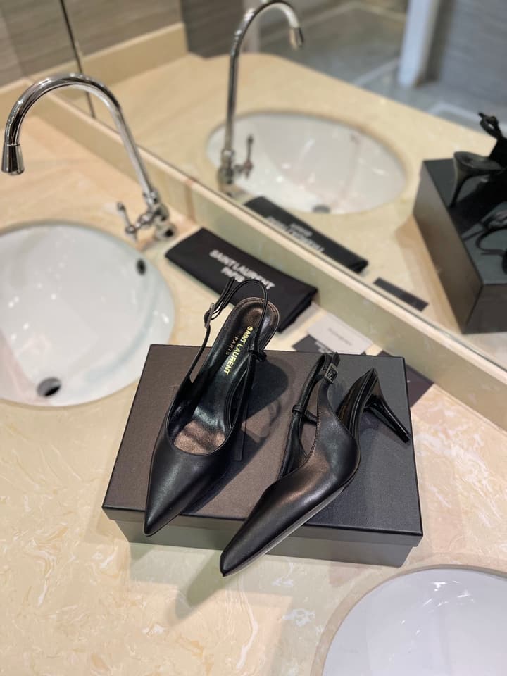 Saint Laurent Heeled Sandals – Summer Collection in Apricot