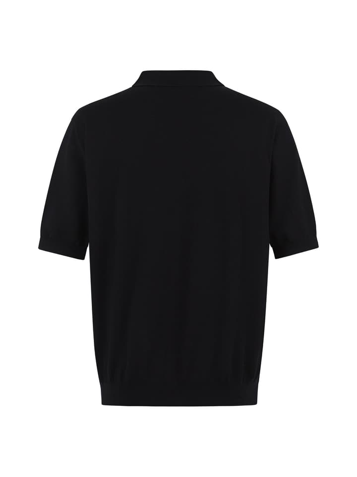 Celine Logo Embroidered Pullover Polo Shirt – 26SS in Classic Black