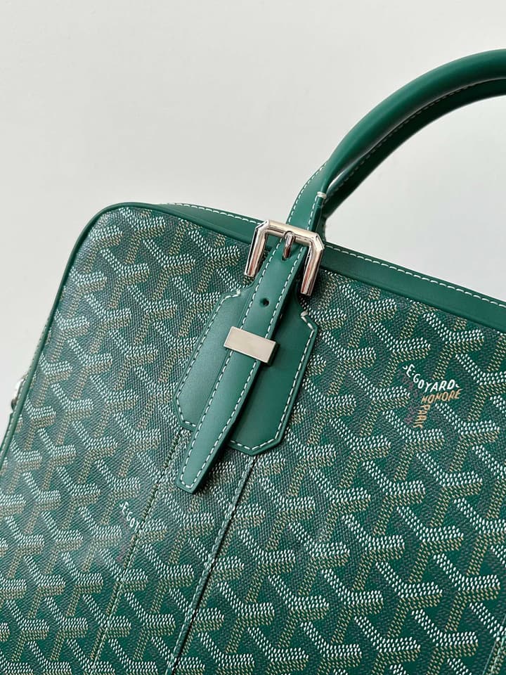 Goyard Green Goyardine Canvas Briefcase in Green Goyardine Canvas