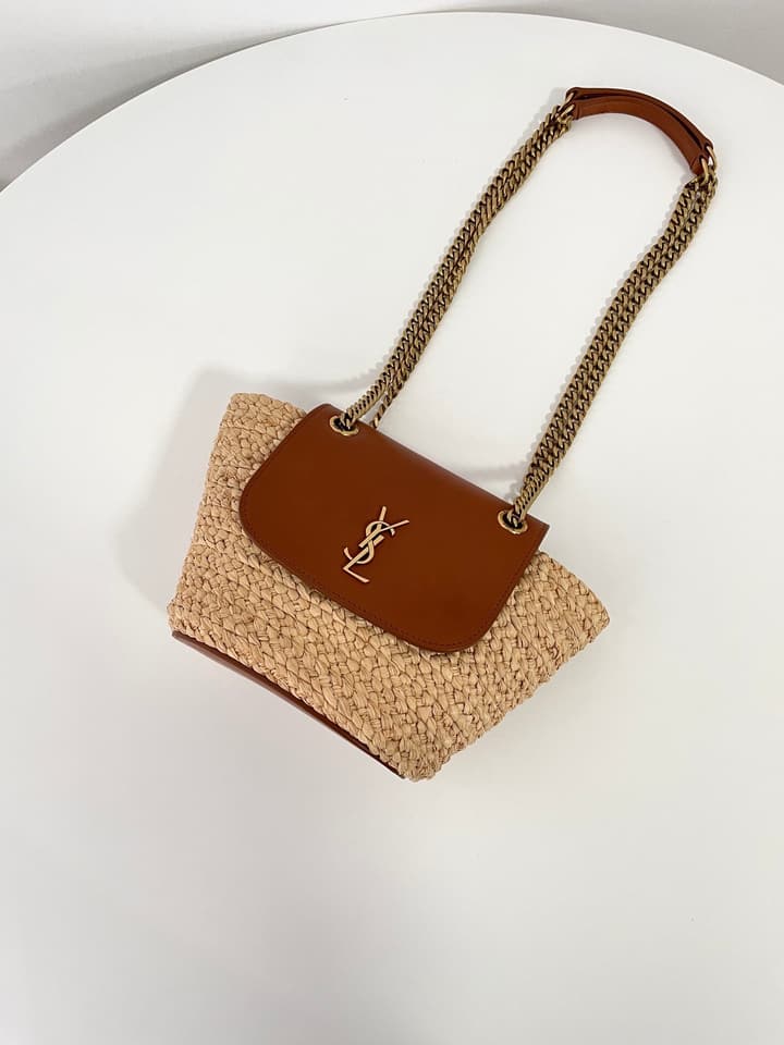 Saint Laurent Mini Manon Raffia Basket Handbag