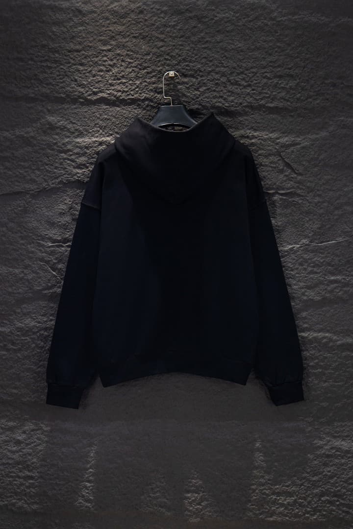 Prada Oversize Embroidered Cotton Sweatshirt in Classic Black Hoodie