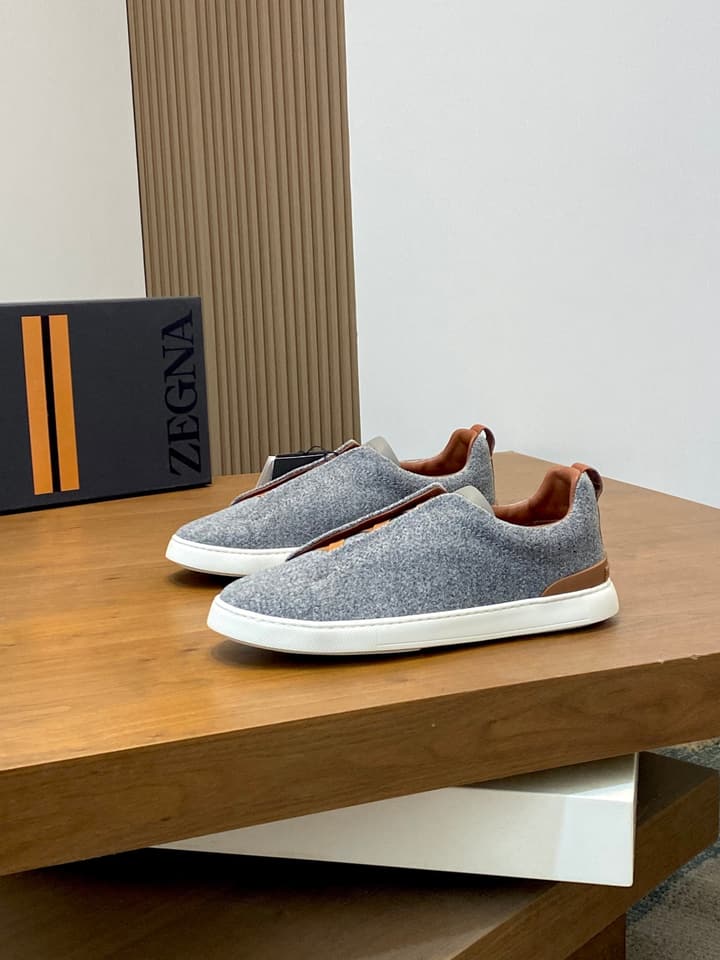 Ermenegildo Zegna Triple Stitch Sneakers in Black