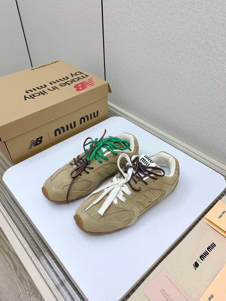 Miu Miu x New Balance Collaboration Runway Sneakers – 2024 in Distressed Grey