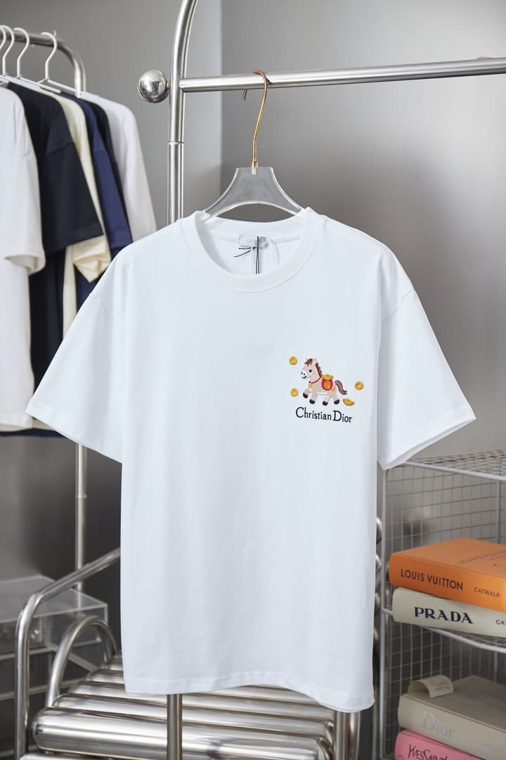 Dior Year of the Horse Pony Logo Embroidered T-Shirt – 26SS Early Spring Collection in Black