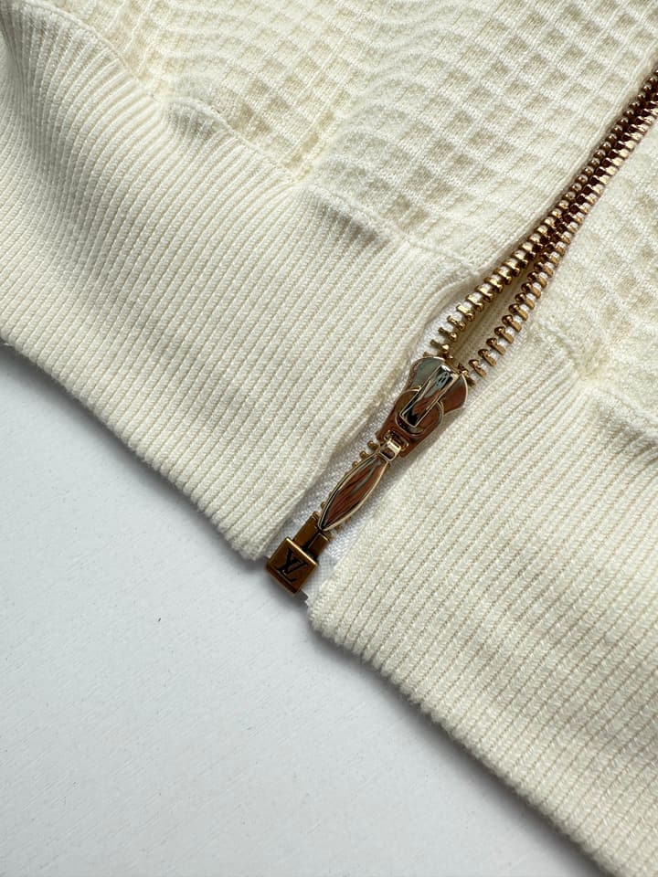 Louis Vuitton Runway Waffle Knit Zipper Jacket