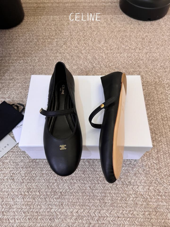 Celine Mary Jane Flat Loafers in Black